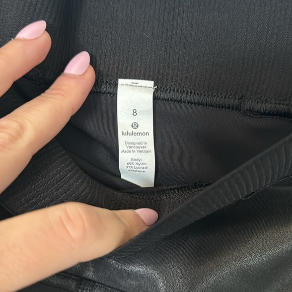 NEVER WORN!! Lululemon Faux Leather Pant: Size 8 - Picture 5 of 5